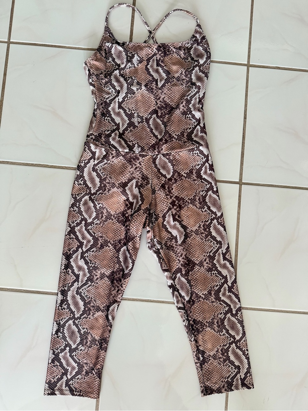 Onzie Python Snakeskin One Piece Bodysuit Romper Size M/L